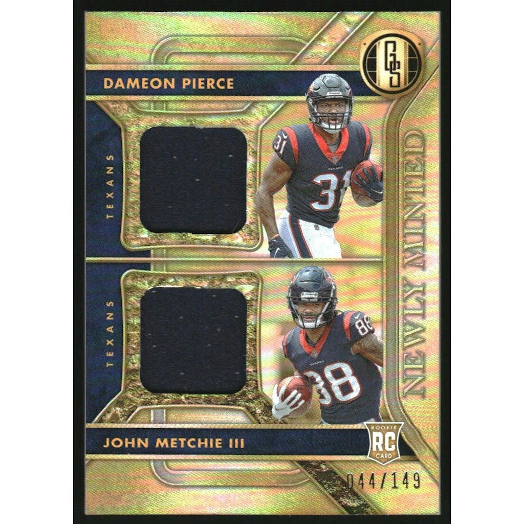 2022 Panini Gold Standard Newly Minted Memorabilia Duals John Metchie III and Dameon Pierce Card: $12 2022 Panini Gold Standard Newly Minted Memorabilia Duals John Metchie III and Dameon Pierce Card: $12