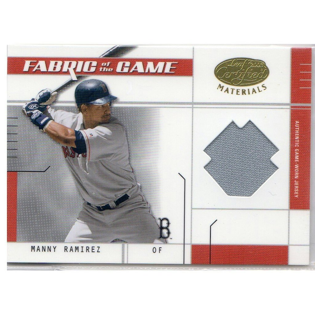 Manny Ramirez 2003 Leaf Certified Materials Fabric of the Game Card #87BA: $12