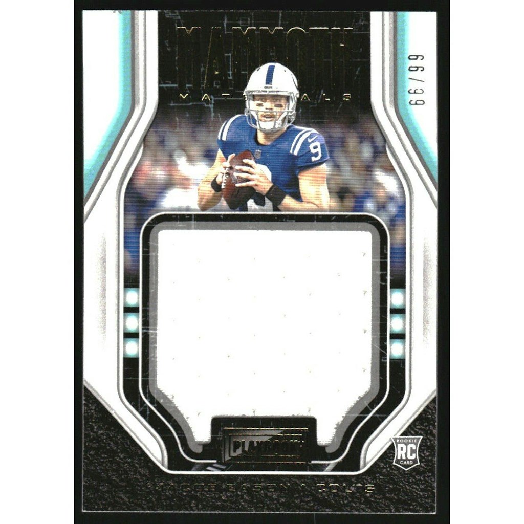 2020 Panini Playbook Jacob Eason Mammoth Materials Gold Card #11: $18