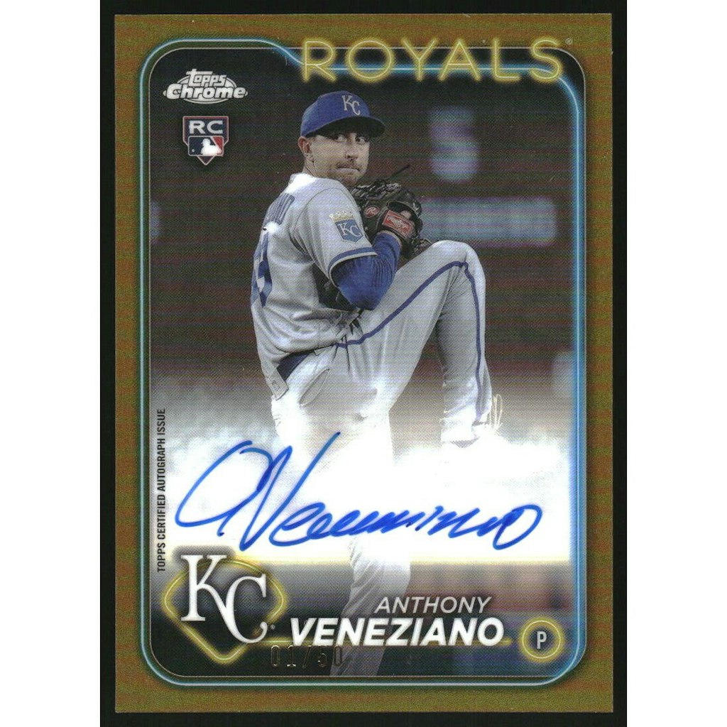 2024 Topps Chrome Anthony Veneziano Rookie Autograph Gold Refractor: $18 2024 Topps Chrome Anthony Veneziano Rookie Autograph Gold Refractor: $18