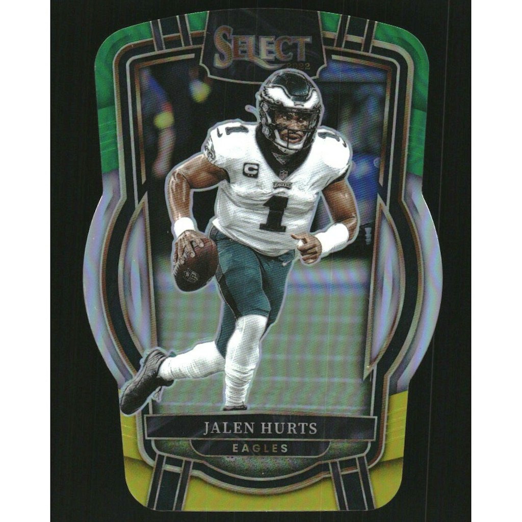 2022 Select Prizm Jalen Hurts #219 Green and Yellow Die Cut Trading Card: $18