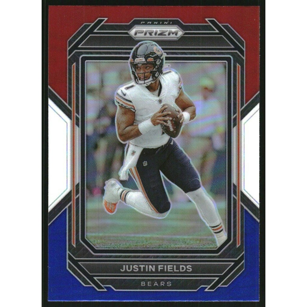 2022 Panini Prizm Justin Fields #47 Red White and Blue Prizm Trading Card: $18 2022 Panini Prizm Justin Fields #47 Red White and Blue Prizm Trading Card: $18