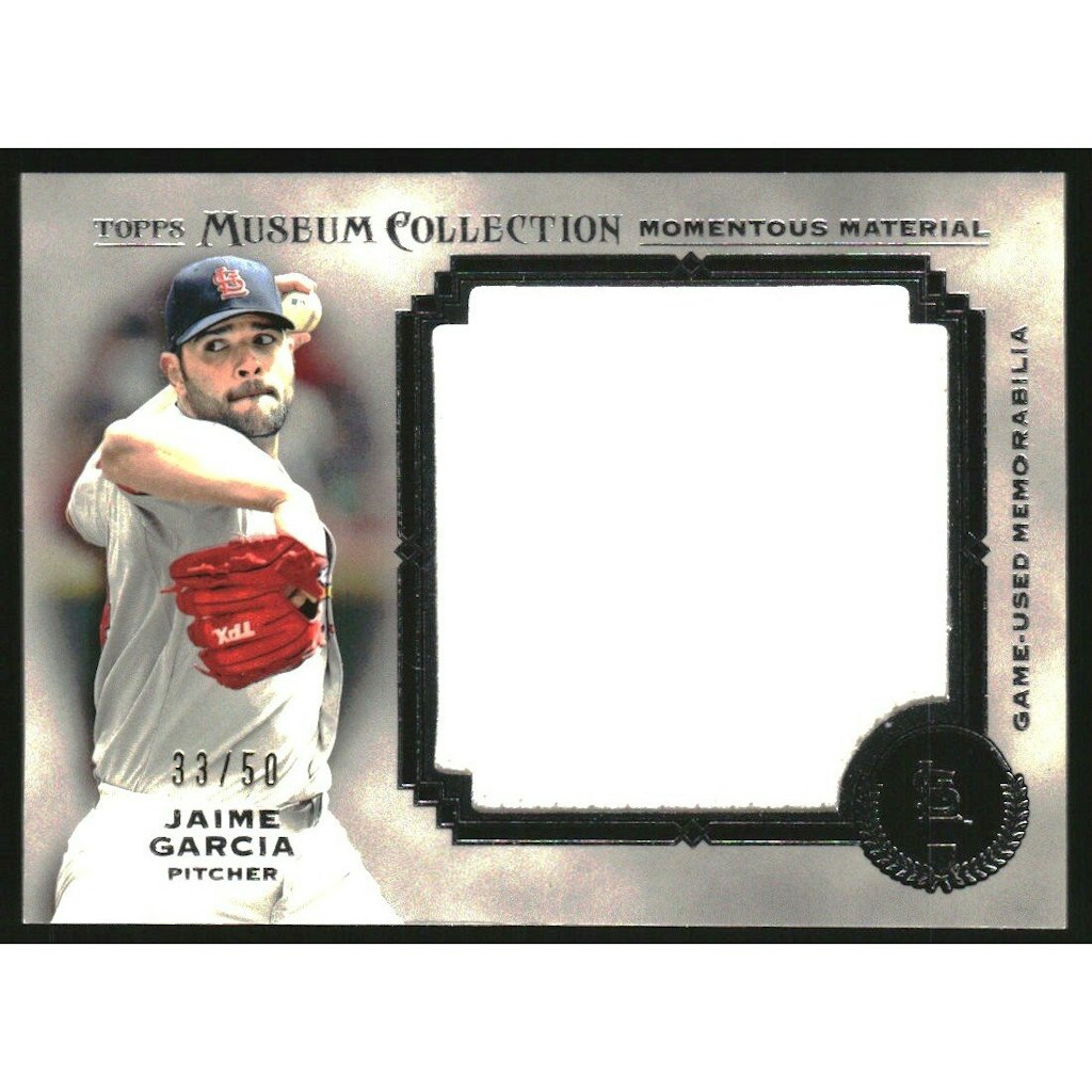 2013 Topps Museum Collection Jaime Garcia Momentous Material Jumbo Relic Card: $12