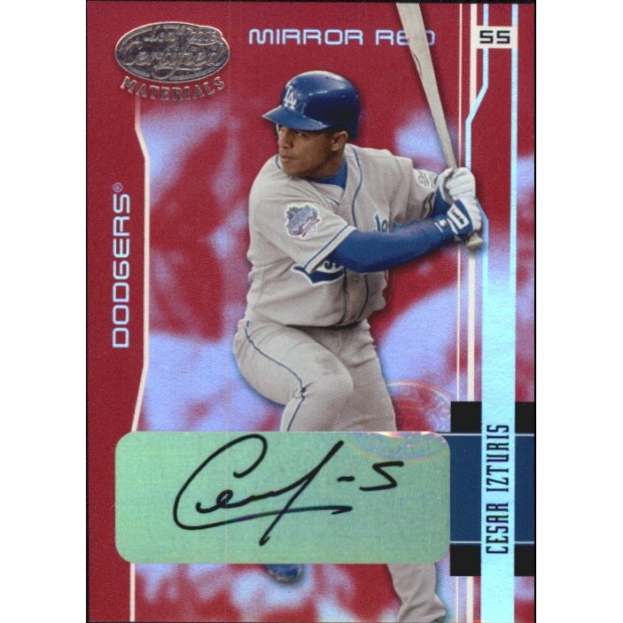 2003 Leaf Certified Materials Cesar Izturis Mirror Red Autograph Card /100: $12