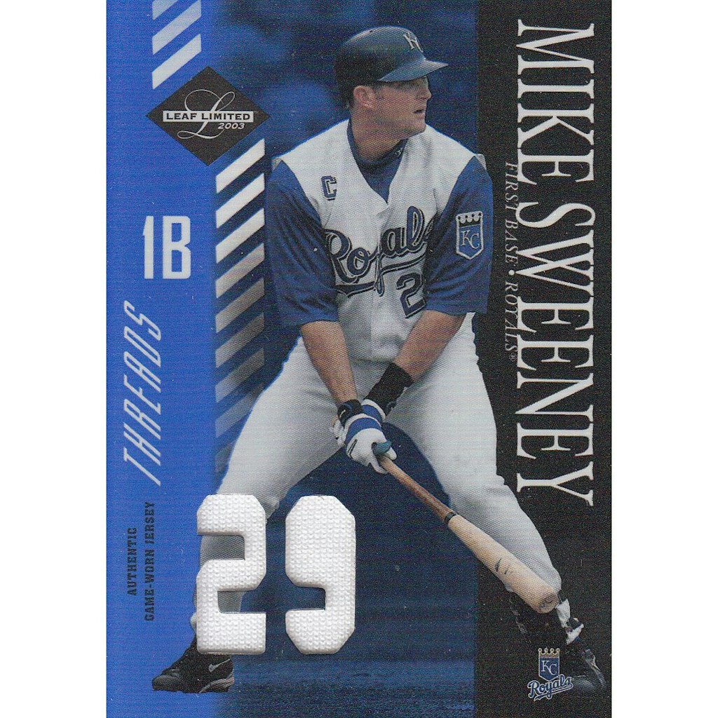 2003 Leaf Limited Mike Sweeney Jersey Card #59 /29: $12