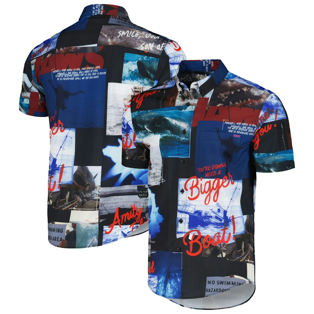 RSVLTS Jaws Beach is Closed Button-Down Shirt: $70