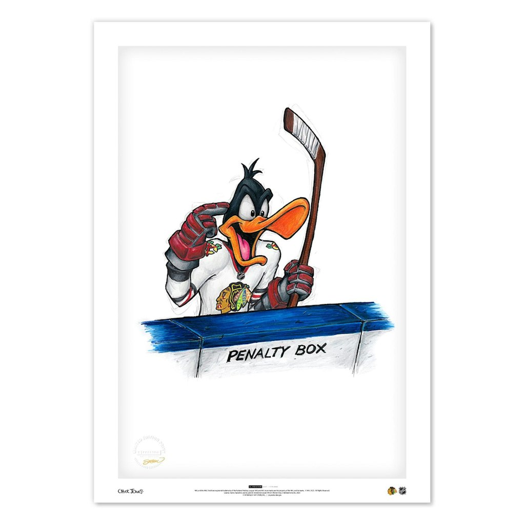 Daffy Duck Chicago Blackhawks 24" x 36" Fine Art Print: $159.99 Daffy Duck Chicago Blackhawks 24" x 36" Fine Art Print: $159.99