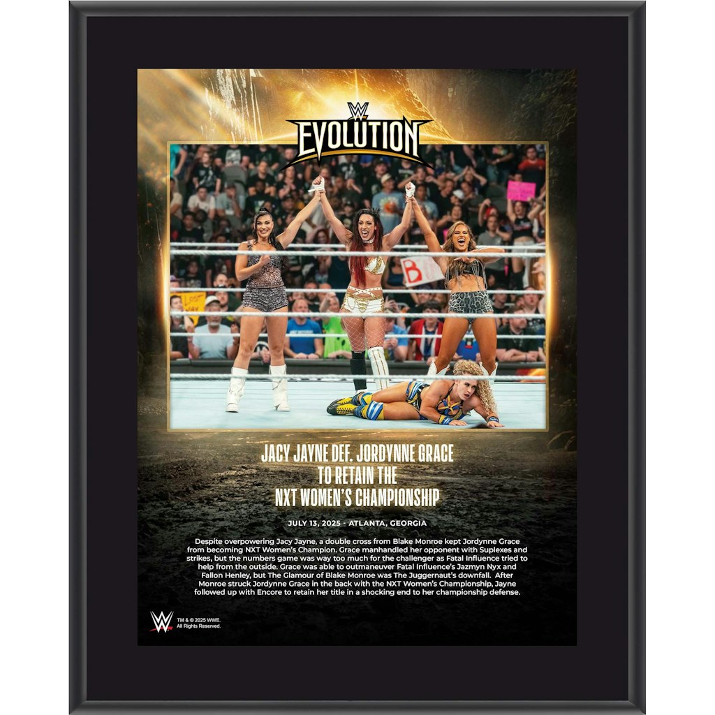 Jacy Jayne WWE 10.5" x 13" Evolution 2025 Sublimated Plaque: $29.99