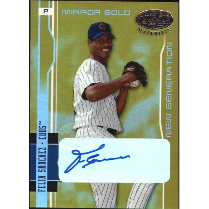 2003 Leaf Certified Materials Mirror Gold Felix Sanchez Autograph 25-Count: $15 2003 Leaf Certified Materials Mirror Gold Felix Sanchez Autograph 25-Count: $15