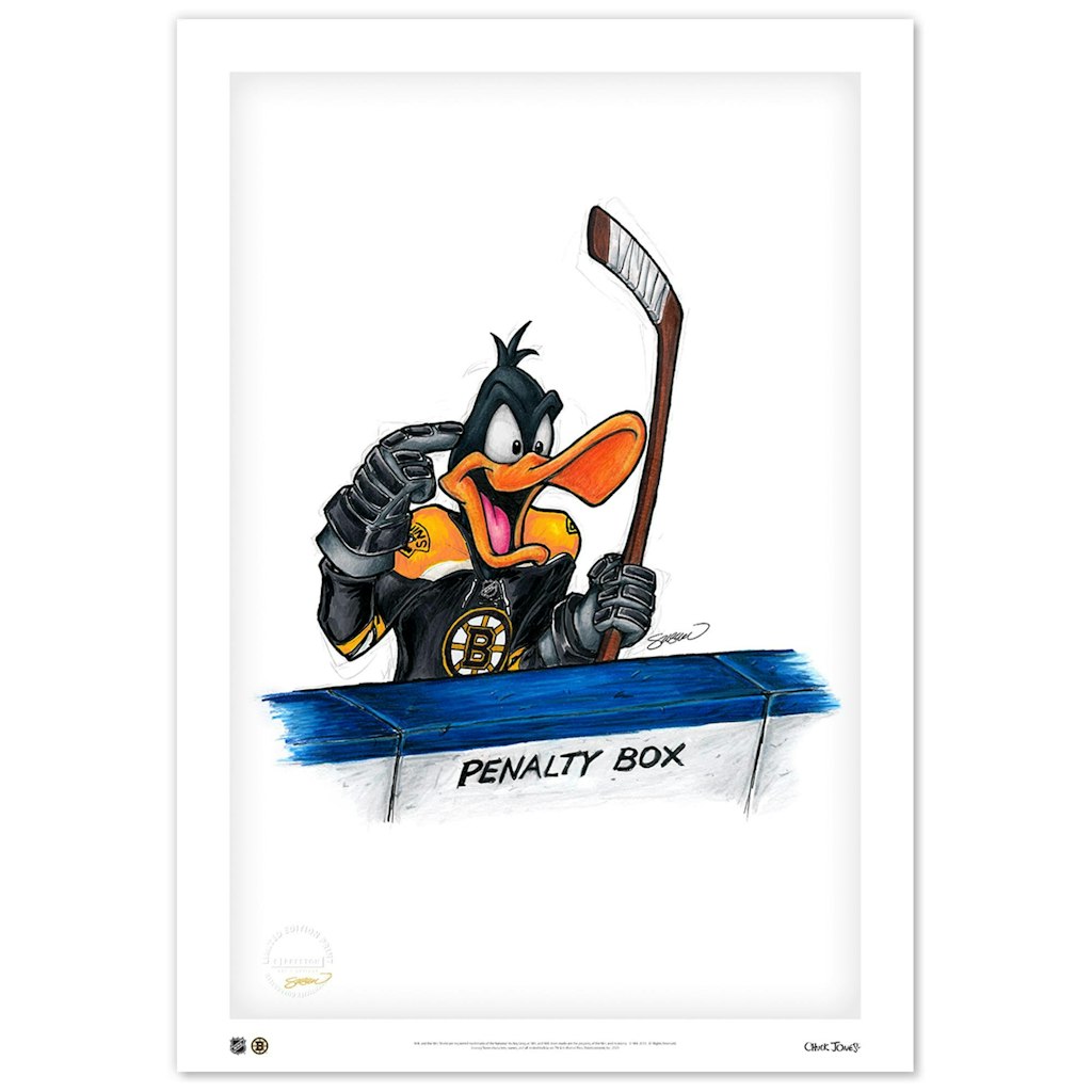 Daffy Duck Boston Bruins 14" x 20" Fine Art Print: $79.99 Daffy Duck Boston Bruins 14" x 20" Fine Art Print: $79.99