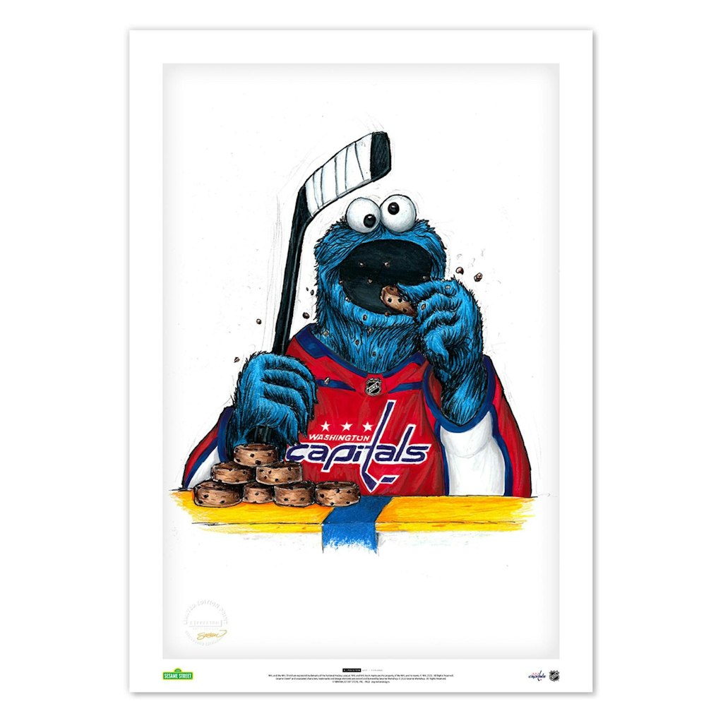 Cookie Monster Washington Capitals 14" x 20" Sesame Street Fine Art Print: $79.99 Cookie Monster Washington Capitals 14" x 20" Sesame Street Fine Art Print: $79.99