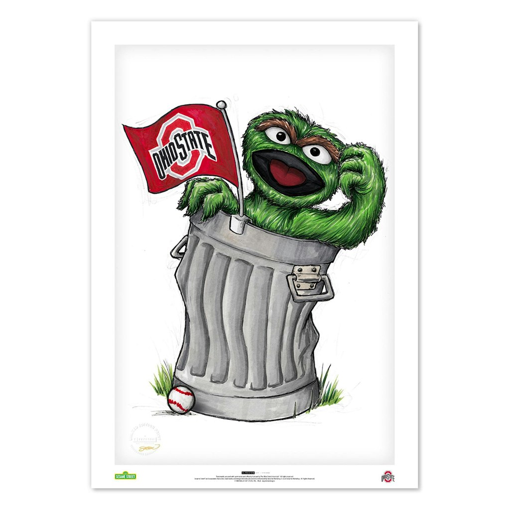 Oscar the Grouch Ohio State Buckeyes 14" x 20" Fine Art Print: $79.99 Oscar the Grouch Ohio State Buckeyes 14" x 20" Fine Art Print: $79.99