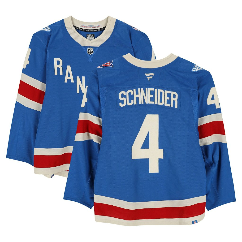 Braden Schneider New York Rangers Game-Used #4 Centennial Jersey: $2,499.99 Braden Schneider New York Rangers Game-Used #4 Centennial Jersey: $2,499.99