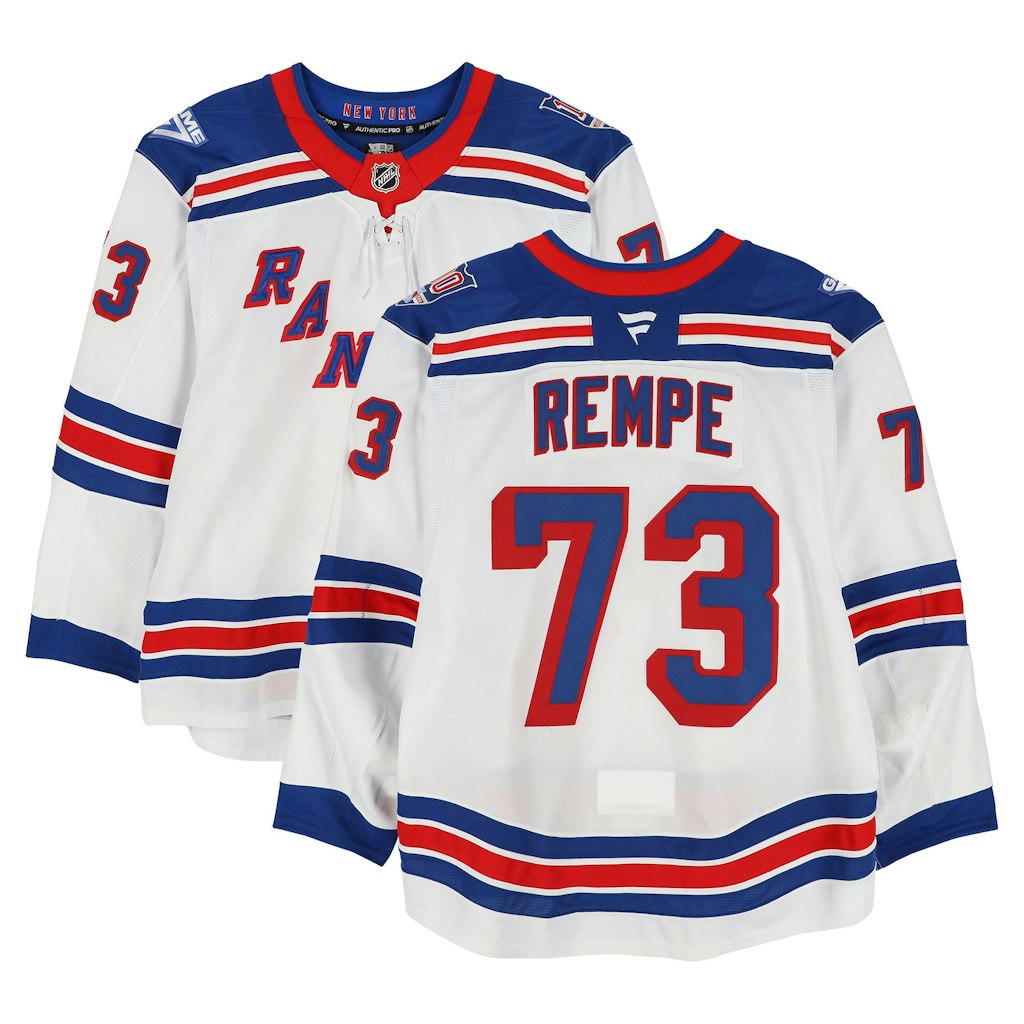 Matt Rempe New York Rangers Game-Used #73 White Jersey: $2,999.99