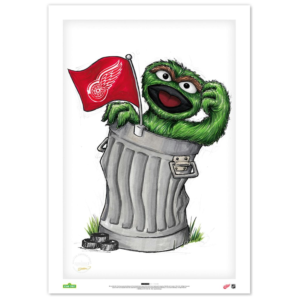 Detroit Red Wings Oscar the Grouch 14" x 20" Fine Art Print: $79.99 Detroit Red Wings Oscar the Grouch 14" x 20" Fine Art Print: $79.99