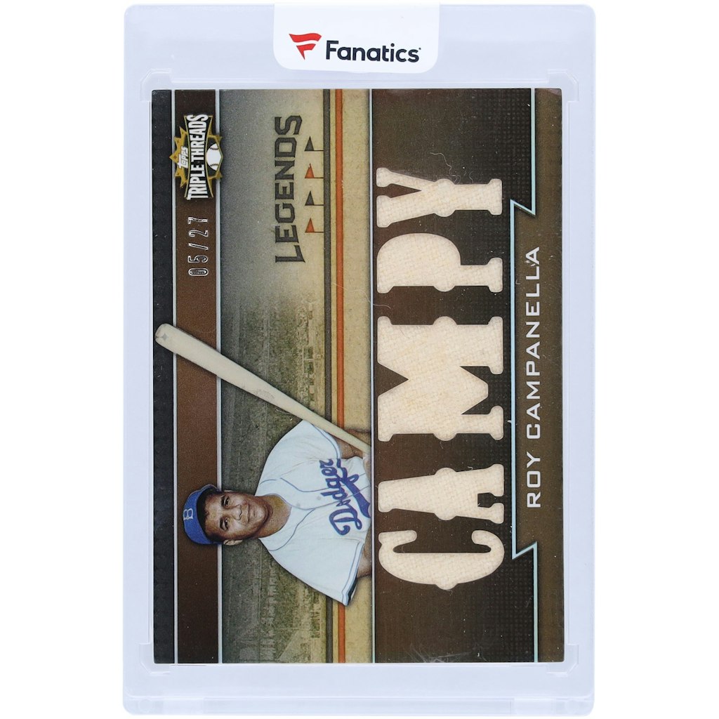 Roy Campanella Brooklyn Dodgers 2011 Topps Triple Threads Game-Used Relic Card #5/27: $299.99 Roy Campanella Brooklyn Dodgers 2011 Topps Triple Threads Game-Used Relic Card #5/27: $299.99