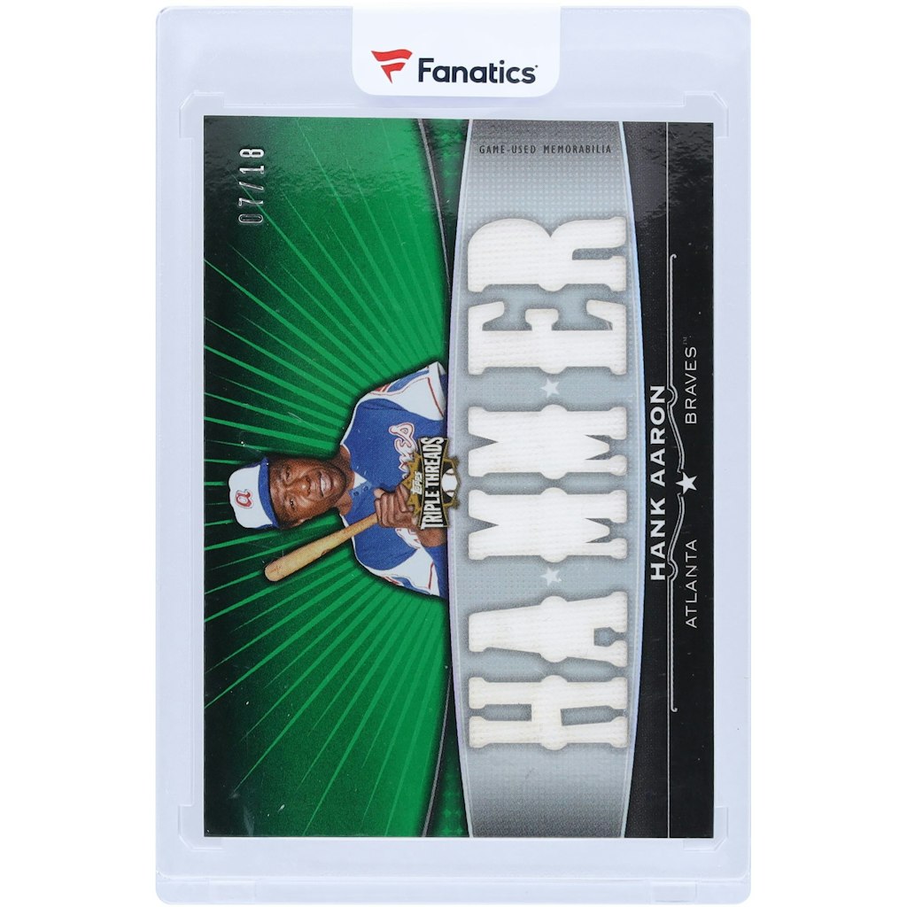 Hank Aaron Atlanta Braves 2011 Topps Triple Threads Multi Game-Used Relics Card: $309.99 Hank Aaron Atlanta Braves 2011 Topps Triple Threads Multi Game-Used Relics Card: $309.99