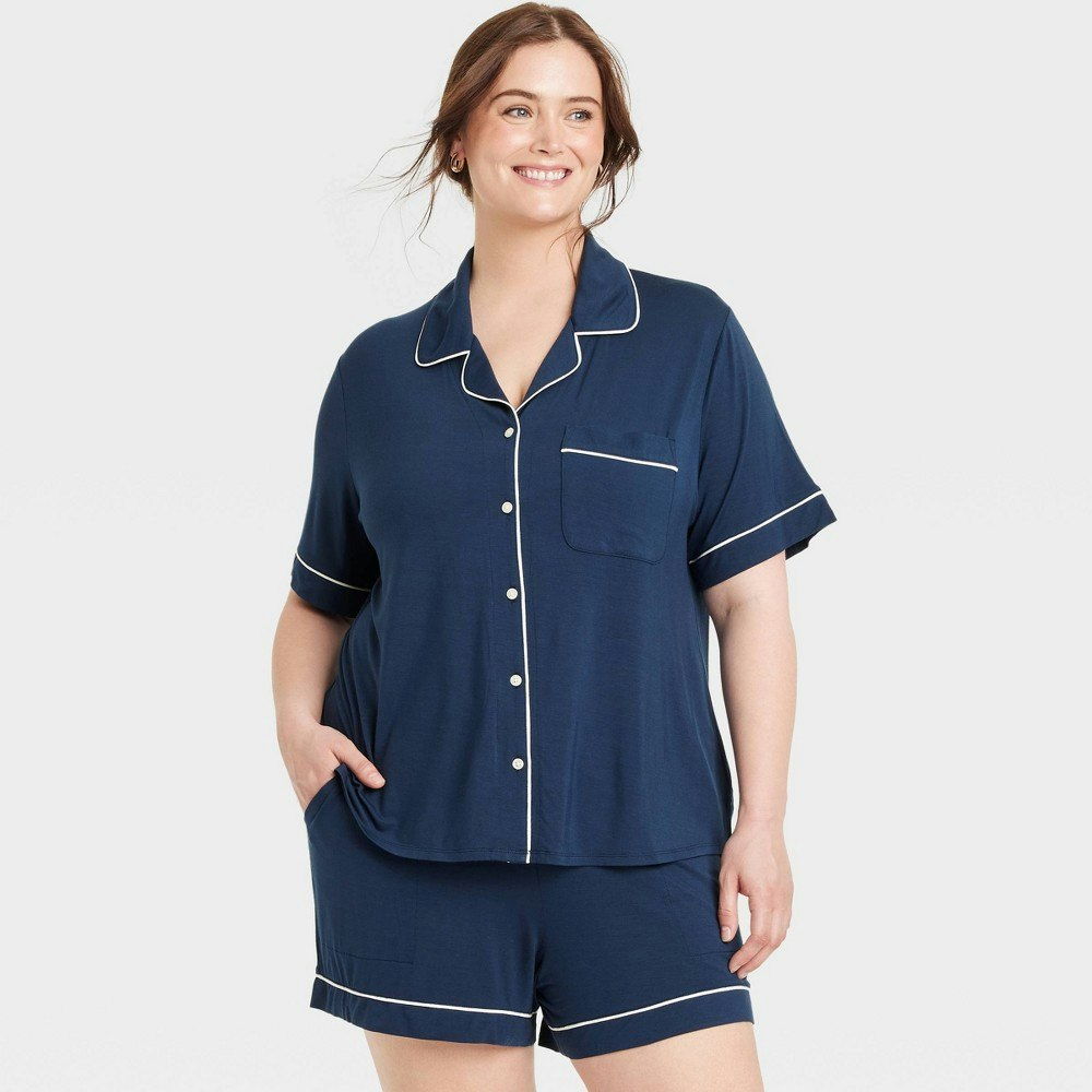 Auden Women's Cloud Knit Modal Notch Collar Pajama Set: $25 Auden Women's Cloud Knit Modal Notch Collar Pajama Set: $25