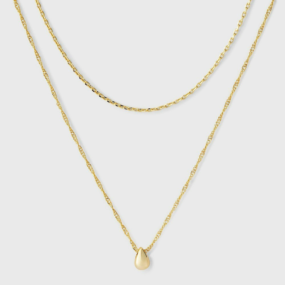 14K Gold Plated Bean Pendant Necklace: $27.99 14K Gold Plated Bean Pendant Necklace: $27.99