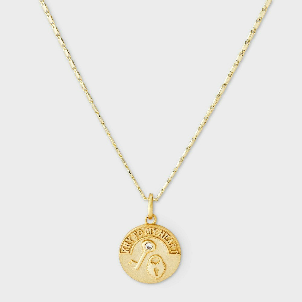14k Gold Dipped Cubic Zirconia Key & Lock Multi-Strand Necklace: $20 14k Gold Dipped Cubic Zirconia Key & Lock Multi-Strand Necklace: $20