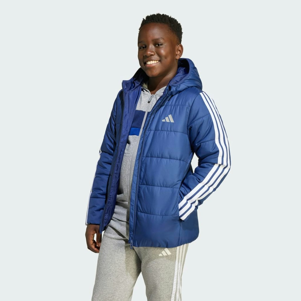 Adidas Essentials 3-Stripes Padded Kids' Jacket: $64 Adidas Essentials 3-Stripes Padded Kids' Jacket: $64