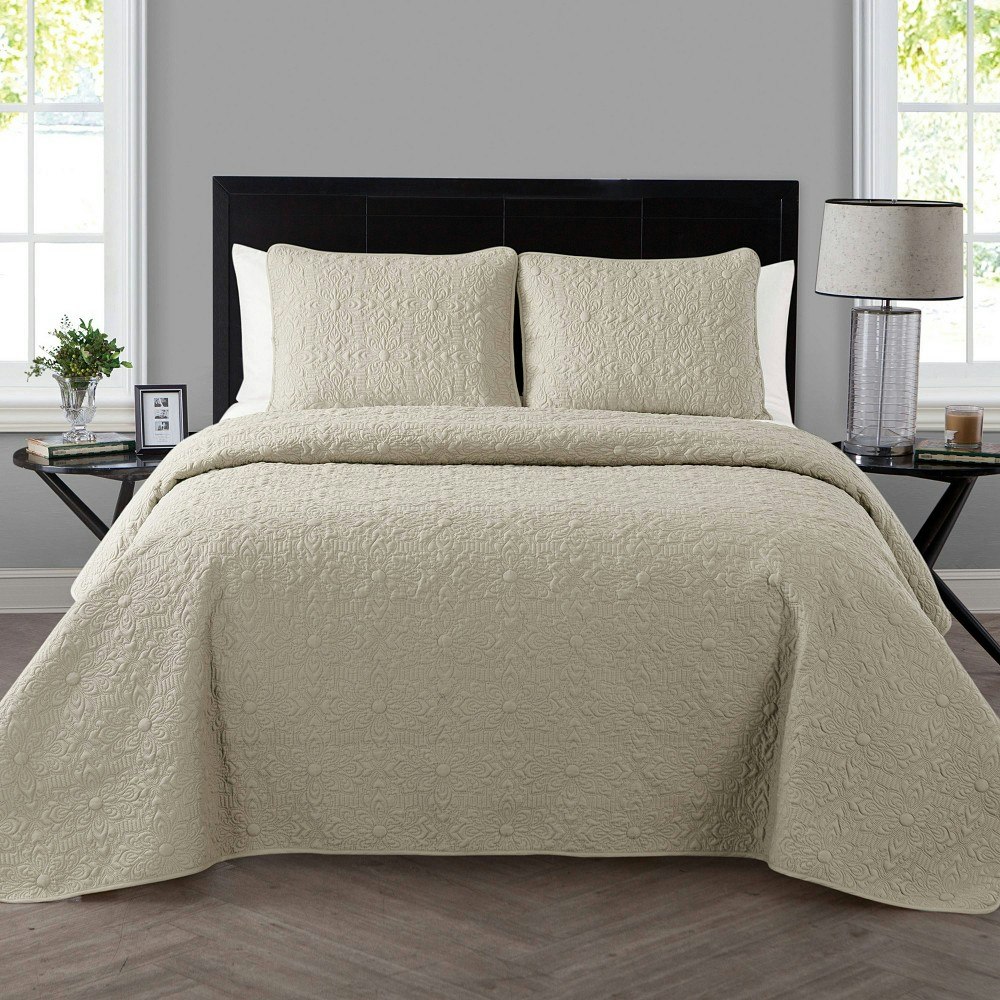 VCNY Caroline Embossed Floral King Quilt Set 3-Piece: $30.99 VCNY Caroline Embossed Floral King Quilt Set 3-Piece: $30.99