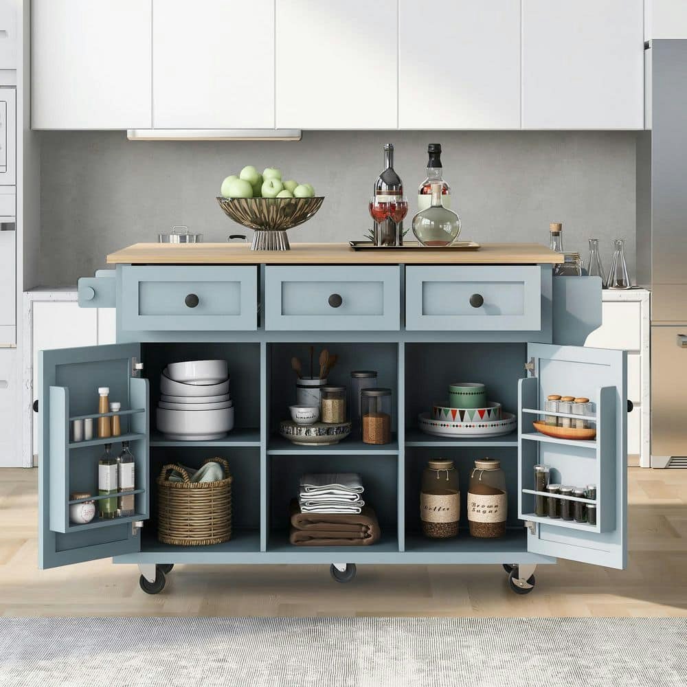53-Inch Solid Wood Kitchen Island Cart: $411.99 53-Inch Solid Wood Kitchen Island Cart: $411.99