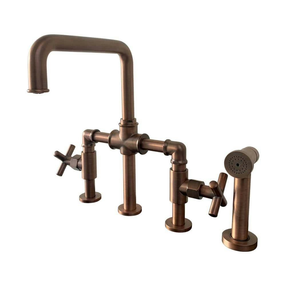Highland Double Handle Bridge Kitchen Faucet with Side Spray: $574.24 Highland Double Handle Bridge Kitchen Faucet with Side Spray: $574.24