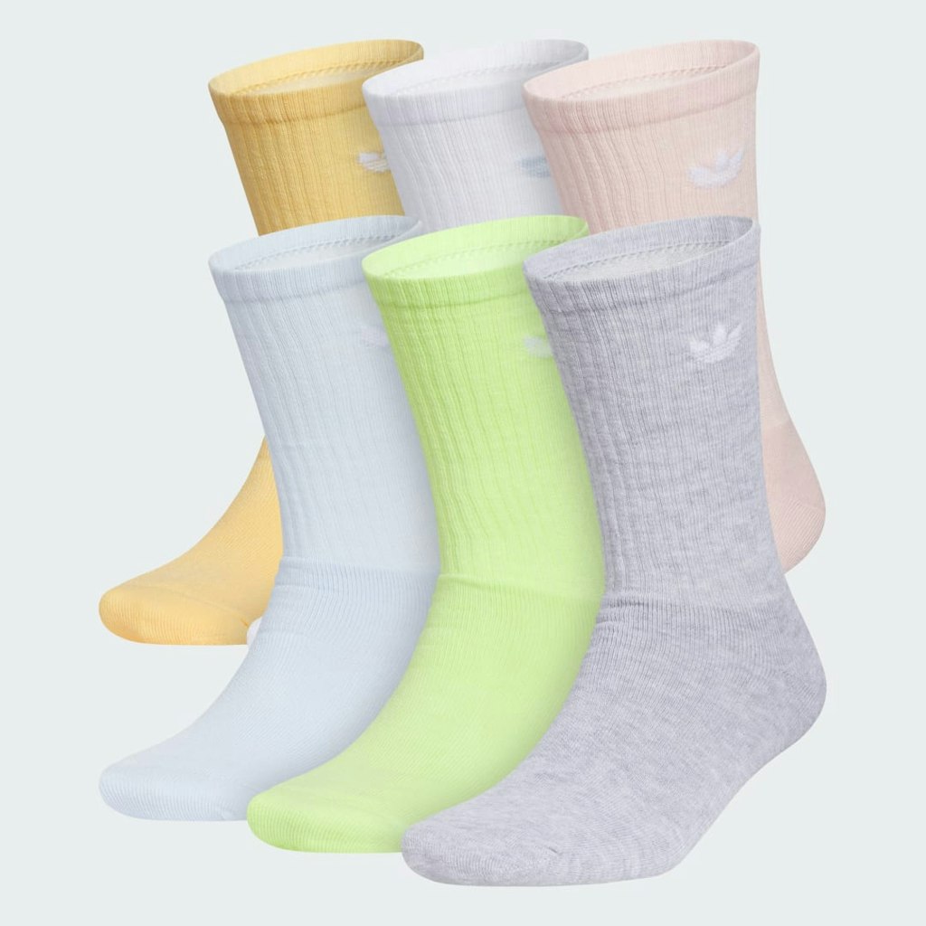 Adidas Originals Trefoil Crew Socks 6-Pack: $21 Adidas Originals Trefoil Crew Socks 6-Pack: $21