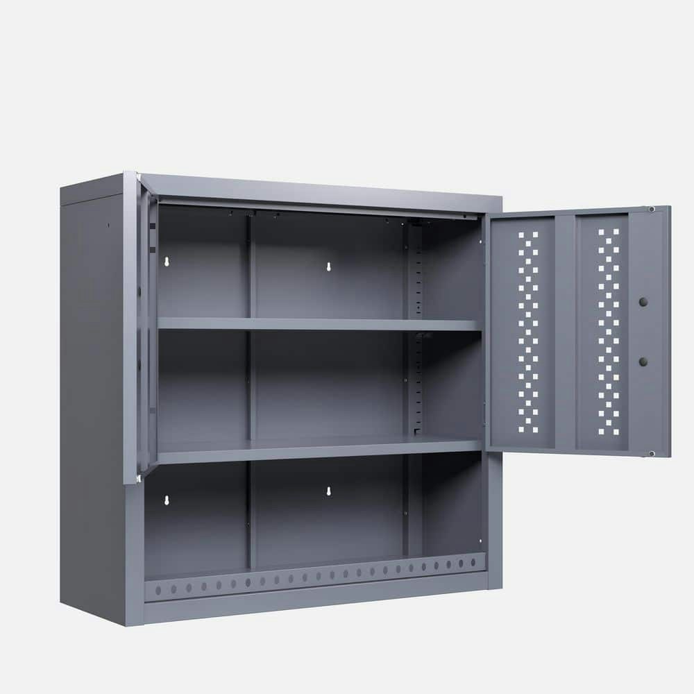 31.49-inch Gray Metal Bathroom Wall Cabinet: $159.99