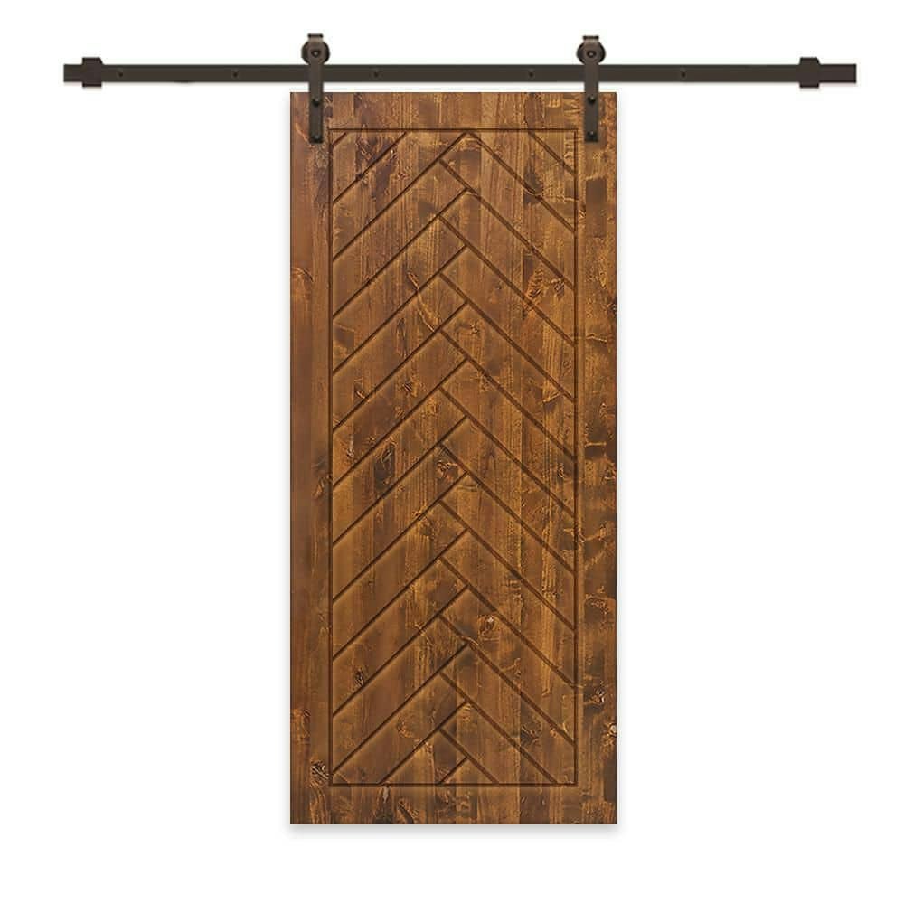 40x84-Inch Walnut Stained Pine Modern Interior Sliding Barn Door with Hardware Kit: $838 40x84-Inch Walnut Stained Pine Modern Interior Sliding Barn Door with Hardware Kit: $838