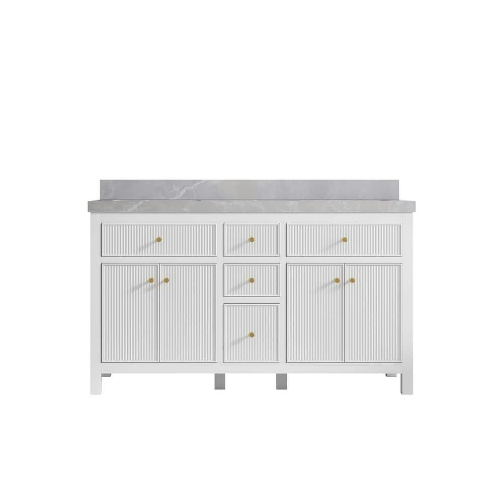 Sonoma 60-inch Double Sink Bath Vanity with Pearl Gray Quartz Top: $2,739.73 Sonoma 60-inch Double Sink Bath Vanity with Pearl Gray Quartz Top: $2,739.73