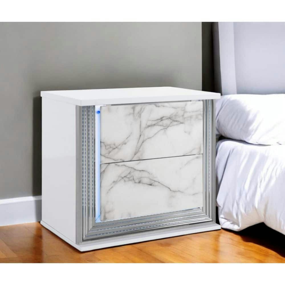 White 2-Drawer Nightstand: $408.89 White 2-Drawer Nightstand: $408.89