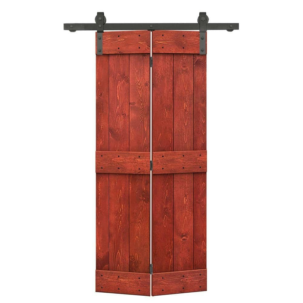 Mid-Bar Series 36" x 80" Cherry Red Wood Bi-fold Door: $568.63 Mid-Bar Series 36" x 80" Cherry Red Wood Bi-fold Door: $568.63