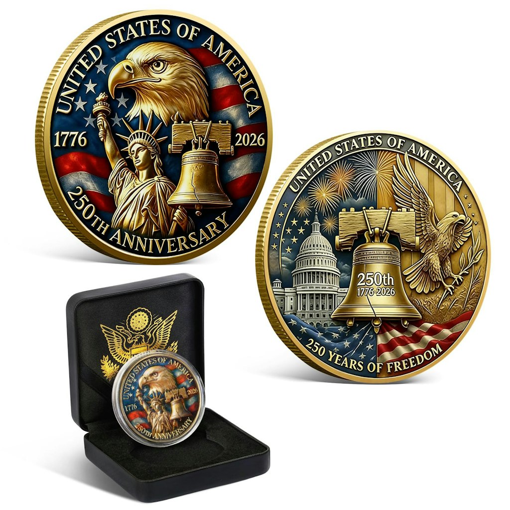 USA 250th Anniversary Commemorative Coin w/ Gift Box: $16 USA 250th Anniversary Commemorative Coin w/ Gift Box: $16