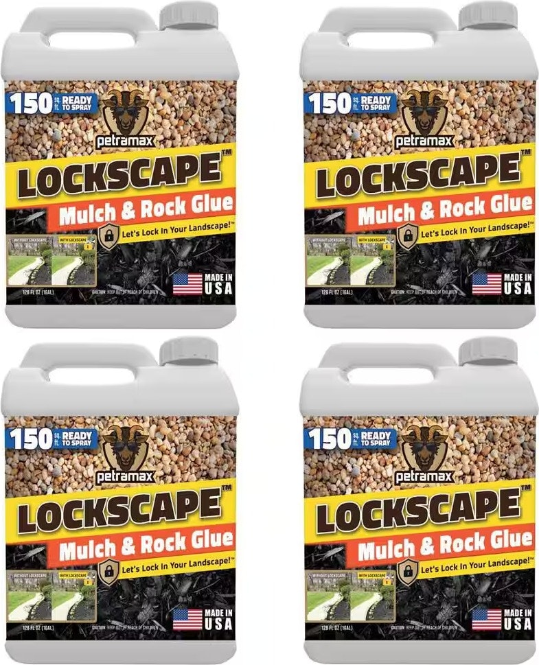 Petramax Lockscape 1-Gal. Outdoor Mulch & Rock Glue 4-Pack: $150
