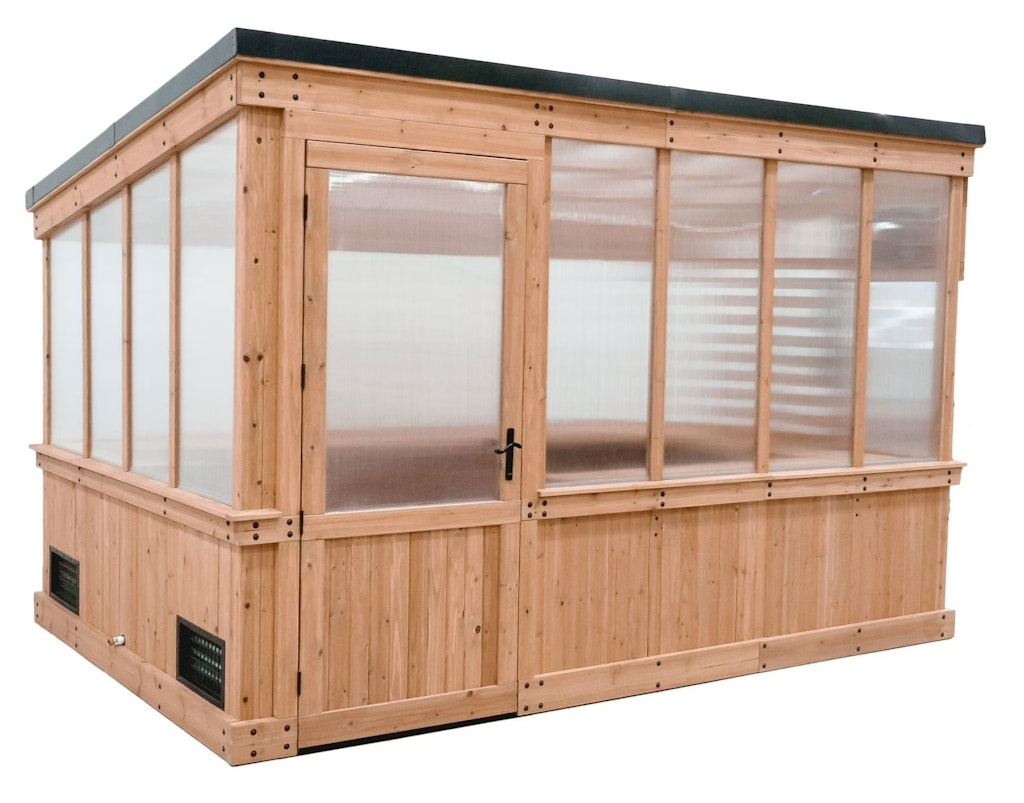 Backyard Discovery Zalie 11x7-Foot Cedar Wood & Polycarbonate Walk-in Greenhouse Kit: $2,374