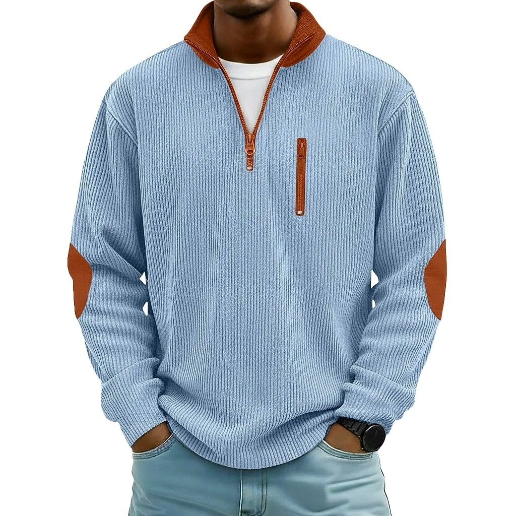 Men's Colorblock Textured Zipped Henley Shirt: 2 for $18