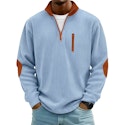 Men's Colorblock Textured Zipped Henley Shirt for 2 for $18 + $18 shipping