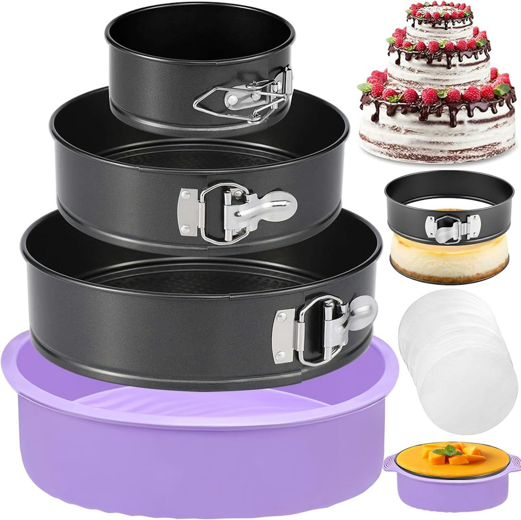 Set of 3 Springform Nonstick Pans: $12.08