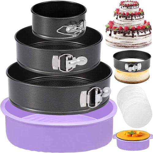 Set of 3 Springform Nonstick Pans for $12 + free shipping w/ Prime