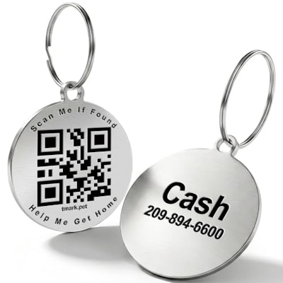 TechMark Personalized QR Code Pet ID Tag for From $5 + free shipping w/ Prime