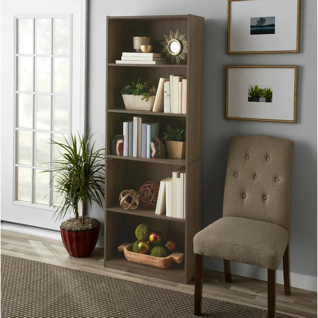 Mainstays 5-Shelf Bookcase w/ Adjustable Shelves: $38 Mainstays 5-Shelf Bookcase w/ Adjustable Shelves: $38