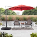 Mainstays 10' Red Octagon Outdoor Tilting Cantilever Offset Patio Umbrella w/ Weighted Base for $197.60 + free shipping