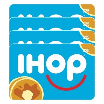 4 IHOP $25 Gift Cards ($100 Value): $80 4 IHOP $25 Gift Cards ($100 Value): $80