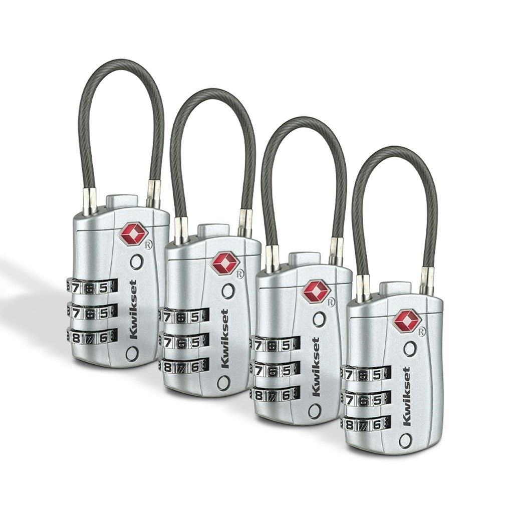 Kwikset TSA-Approved Combination Luggage Lock 4-Pack for $15 w/ Prime + free shipping