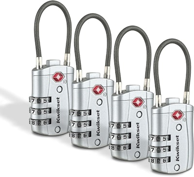 Kwikset TSA-Approved Combination Luggage Lock 4-Pack for $19 + free shipping w/ Prime