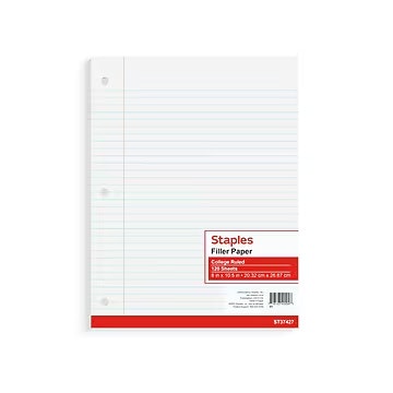 Staples 400-Sheet College Ruled 8.5" x 11" Filler Paper: $5.49