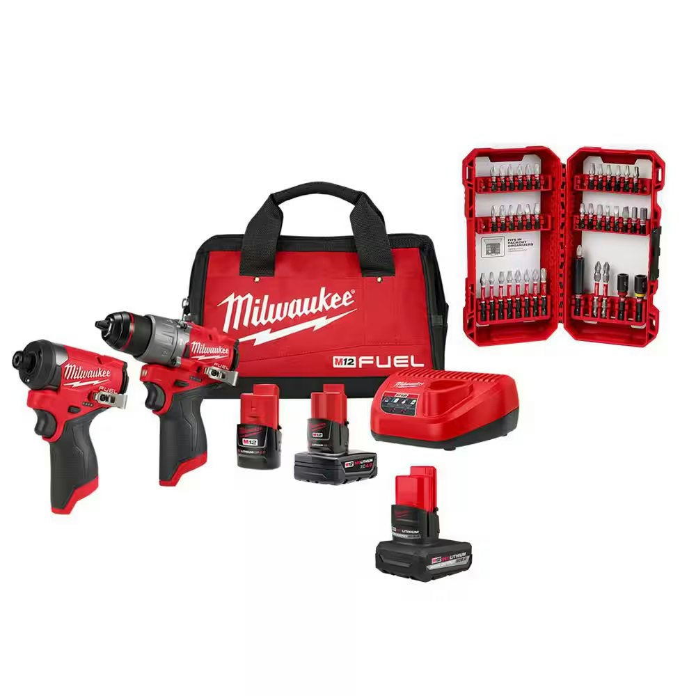 Milwaukee M12 FUEL 12V Cordless Hammer Drill/Impact Combo Kit: $249 Milwaukee M12 FUEL 12V Cordless Hammer Drill/Impact Combo Kit: $249