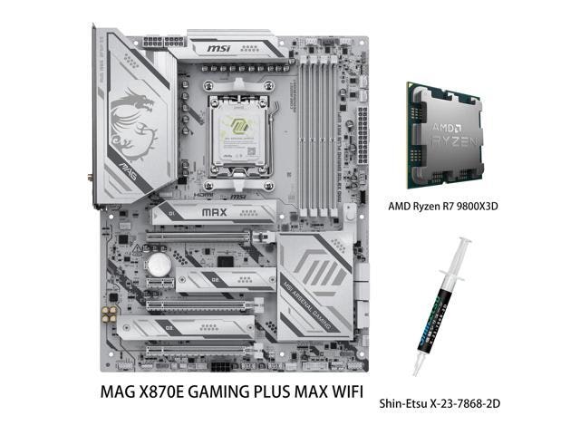 MSI MAG X870E Gaming Plus WiFi Motherboard and AMD Ryzen 7 9800X3D CPU Combo: $1,159.99